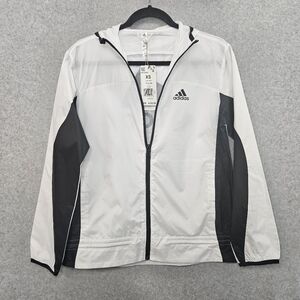 ADIDAS Women's Aeroready White and Black Windbreaker Running Jacket Size XS‎